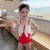 Fatos de Banho de Estilo Fresco por Atacado para Crianças: Fofos Maiôs Versão Coreana para Meninas com Laço Roupa de Banho de Uma Peça para Férias