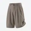 Shorts Rayados Estilo Americano para Hombre, Estilo Delgado de Verano, Estilo Old Money, Plisados, Talla Grande, Pantalones Casuales Holgados de Cinco Puntos