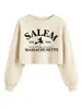 Salem Est 1626 Tienda independiente de Amazon eBay, sudadera crop top de mujer nueva de corte holgado para exportación a Europa y América