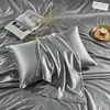 Un Par de Fundas de Almohada Individual/Doble de 48X74cm, Fundas de Almohada, Fundas de Almohada de Cabello Liso, Una Pieza, Funda de Almohada de Seda Helada Lavable para Verano