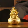 Nuevo cuenco del tesoro zodiacal tres en uno color oro arena, un cuenco del tesoro giratorio de la suerte, figura del zodíaco, decoración de escritorio y artesanía