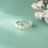 01732 Anillo de Pegamento de Margarita Pequeña Simple y Fresco Estilo Japonés y Coreano Anillo Femenino de Hada Dulce Ins para Estudiante