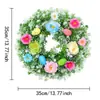 Guirlanda Atmosfera de Páscoa, Guirlanda de Ovos de Primavera, Guirlanda de Ovos de Páscoa, Guirlanda de Flores Artificiais e Plantas Aquáticas, Decorações de Feriados