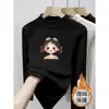 Camiseta Térmica Escovada de Manga Longa para Meninas, Novo Estilo Outono/Inverno 2026, Blusa Quente para Bebê Menina