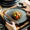 Plato Plano de Cerámica para Uso Doméstico Japonés Plato para Bistec Plato para Comida Occidental Plato para Pasta Plato Redondo para Sashimi Plato para Desayuno Vajilla para Restaurante Comercial