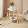 Mesa de centro redonda pequeña, mesa auxiliar sencilla para sala de estar, sofá, dormitorio, mesita de noche, mesa de balcón pequeña y sencilla y creativa.