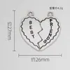 Accesorios Minimalistas DIY Colgante de Corazón Empalmado para Pareja Joyería Galvanizada de Aleación Collar Pulsera Colgante Individual Encanto Pequeño