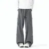 Pantalones impermeables con forro polar para otoño e invierno, pantalones cargo rectos holgados de moda para hombre, pantalones casuales gruesos