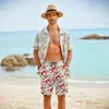 Temu Transfronteiriço 2025 Verão Masculino Shorts Hawaiian de Praia Largos Tamanho Europeu Amazon Calças Casuais de Cinco Pontos para Homens