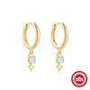 S925 Sterling Silver Star Opal Diamond Ear Ring Ear Buckle Brincos Europa e América Cross-border Hot Selling INS Wind Brincos