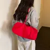 Bolsa Tote Longa de Lona Minimalista para Mulheres, Casual e Sem Esforço, Grande Capacidade, Bolsa de Ombro, Bolsa de Mão/Ombro para o Dia a Dia