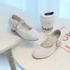 Zapatos de Princesa para Niñas, Zapatos de Tacón Alto Individuales para Niños, Nuevo Modelo Primavera y Otoño, Zapatos de Cuero Lolita con Velcro para Niñas, Zapatos de Espectáculo para Niños
