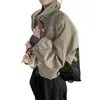 Chaqueta retro americana de alta gama para mujer, nuevo modelo otoño 2026, cortavientos de cuello alto, chaqueta casual, chaqueta de béisbol petite