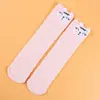 Versión coreana de calcetines de malla para niños, lindos calcetines altos de oso de dibujos animados, finos, transpirables, medias para niñas, fabricantes, venta al por mayor