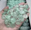 Jade Quartzito Baishan Verde Gelo Transparente Fivela da Paz Peças Soltas de Jade Fivela de Jade Verde Feijão Acessórios para Pulseira DIY Contas Budistas