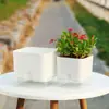 Macetas de Plástico para Personas Perezosas, Macetas de Autorriego, Macetas Sencillas de Cerámica Imitación para Plantas Verdes, Suculentas, Hidroponía de Interior, Macetas con Almacenamiento de Agua