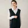 2025 Novo Outono e Inverno Cardigã Colete Tricotado de Cashmere de Cinco Agulhas Engrossado com Decote V Trançado Diamante Colete Top