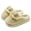 Nuevas Zapatillas de Algodón con Lazo Lindo para Mujer 2026, Forradas de Felpa, Calientes, Antideslizantes, para el Hogar y el Exterior