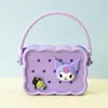 Monedero de silicona con forma de cueva cuadrada para niños, bolso cruzado para caminar, divertido y bonito bolso de silicona para cambio.