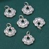Plata esterlina S925 hoja piezas pequeñas colgante candado Ruyi retro candado pequeño colgante candado plateado material con cuentas hecho a mano DIY