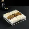 Caixa Longa Quadrada Transparente Loja de Hot Pot Prato de Floco de Neve e Gado Cozinha Criativa Japonesa Churrasco Prato de Gelo Sashimi Travessa de Frutos do Mar