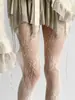 Medias Negras Transparentes con Patrón de Diamantes para Mujer, Primavera y Otoño, Alta Transparencia, Medias Negras Sexy Anti-enganches, Adecuadas para Combinar con Botas