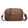 Bolsa Pequeña para Mujer, Nueva Versátil Bolso Cruzado de Hombro Único para Madres de Mediana Edad, Bolso Transfronterizo para Mujer de Tres Capas de Color Sólido de Gran Capacidad
