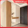 Nuevo Gabinete de Zapatos de Aleación de Aluminio con Textura de Madera Estilo Chino Decoración del Hogar Pared de la Puerta Principal con Combinación de Taburete Gabinete de Entrada Integrado Personalización