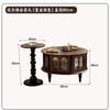 Mesa de Centro Dar Retro Francesa Madera Maciza Sala de Estar Apartamento Pequeño Hogar Lujo Ligero Gama Alta Estilo Mid-Century Americano Mesa de Centro Redonda