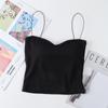 Chaleco de algodón puro con tirantes para mujer, con almohadilla interior sexy, color sólido, con hermosa base en la espalda, para primavera y verano, venta al por mayor