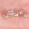 Fuegos Artificiales Danza del León Ojo de Gato Francés Uñas Portátiles Hechas a Mano Blanqueamiento Estilo Corto Festivo Parche de Uñas Artísticas de Alta Gama Uñas Postizas
