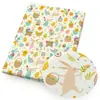 Tela fina de algodón y poliéster o lona de poliéster con conejitos lindos, material para bolsa DIY, mantel de dormitorio, 1Yc48873