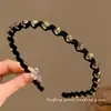 Elegante diadema de onda de cristal para mujer, nuevo modelo 2026, diadema delgada de corona alta, cómoda para lavarse la cara sin apretar el cabello