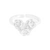 1641 Estilo Coreano INS Nicho Diseño de Lujo Ligero Anillo de Corazón de Camelia Plata de Ley S925 Anillo Abierto de Plata para Mujer