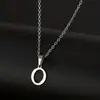 Explotaciones transfronterizas joyería collar de letra de la suerte para mujer acero inoxidable liso 26 letras cadena de clavícula cadena para el cuello