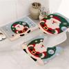 Regalo de Navidad Juego de Tres Piezas para Piso de Baño Alfombrilla para Inodoro en Forma de U Alfombrilla Antideslizante para Pies de Baño Franela Absorbente