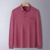 957#40 260G Seda de Morera Modal Manga Larga Cuello Solapa Camisa Polo Ropa de Trabajo para Empresas Ropa de Trabajo Ropa de Trabajo en Equipo