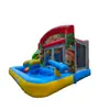 Combinación inflable de tobogán acuático y cama elástica con tema de selva, tobogán inflable comercial para piscina, para fiestas en el jardín y juegos acuáticos infantiles