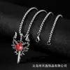 Collar colgante con forma de espada de joyería transfronteriza europea y americana para hombre, marca de moda retro