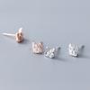Aretes de Plata S925 Nalan para Mujer Estilo Japonés y Coreano Simple Pequeño Fresco Cisne Diamante Corazón de Niña Aretes G3132