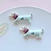 Accesorios de Perro Salchicha de Dibujos Animados, Charms para Zapatos DIY, Pinzas para el Cabello, Adornos para el Cabello, Pegatinas para Funda de Teléfono, Colgantes para Llavero