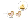 Pendientes Transfronterizos Retro de Lujo Ligero con Piedra Natural y Acero Inoxidable, Piedra Ojo de Gato, Forma de Corazón, Pendientes de Moda, Pendientes Versátiles