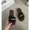 Sandalias Planas de Verano para Mujer Estilo Francés con Hebilla Retro para Uso en Exteriores, Sandalias Deslizantes Versátiles de Suela Suave