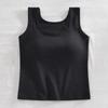 Otoño Nuevo Engrosado Cepillado Térmico Ropa Interior para Mujer Sujetador Integrado Chaleco de Hombro Ancho con Almohadilla en el Pecho Cuello de Encaje Ropa Exterior Invierno