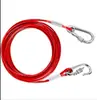 Cuerda de acero galvanizado anticaída recubierta de plástico cuerda de seguridad de alambre de acero con gancho cable de cuerda de alambre de acero accesorios de hebilla de polipasto de cuerda de alambre de acero