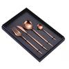 Juego de Cubiertos Estilo Occidental de Acero Inoxidable 304 para Uso Doméstico, Alto Valor Estético, Cuchillo para Bistec, Tenedor y Cuchara Estilo Ins, Juego de Tres Piezas en Caja de Regalo