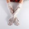 Luvas de Cetim Elástico Cetim Cosplay Femininas Halloween Luvas de Jantar Sexy Performance Luvas de Casamento Veludo