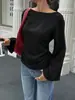 Nueva camiseta elegante para mujer con manga acampanada para Amazon transfronterizo, con diseño de amarre en la espalda y efecto adelgazante que ciñe la cintura