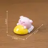 Miniatura Fofa de Porco Rosa Bravo, Acessórios de Decoração DIY para Casa de Bonecas, Pequenos Enfeites de Mesa