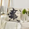 Almohada Popular de Halloween Temu Castillo de Calaveras Impreso Material de Lino Funda Decorativa para Almohada de Sofá de Halloween